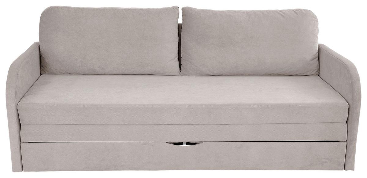 Schlafsofa Mit Bettkasten Milan Taupe B: 203 Cm - Taupe/Schwarz, Design, Textil (203/77/86cm) - MID.YOU