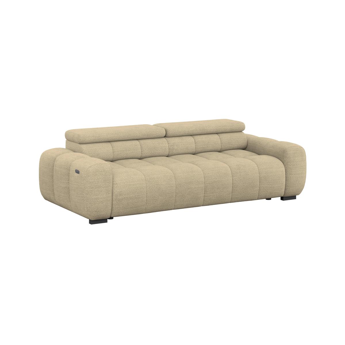 Bigsofa Bull Webstoff beige, B: 248 cm - Beige/Schwarz, Design, Textil (248/77-97/108cm) - Luca Bessoni