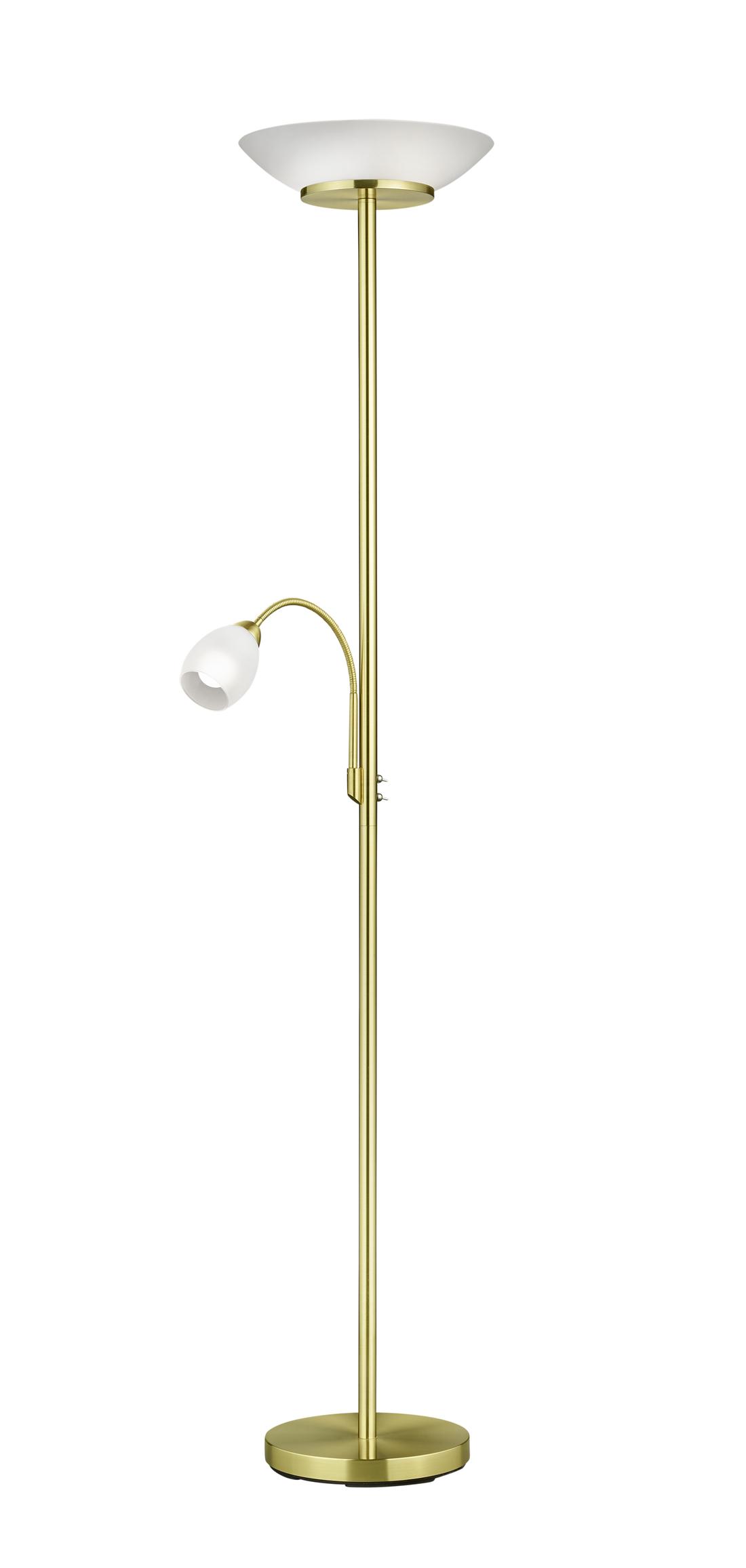 Stehleuchte R40063108 Gerry - Messingfarben/Weiß, Basics, Glas/Metall (34/180cm)