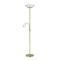Stehleuchte R40063108 Gerry - Messingfarben/Weiß, Basics, Glas/Metall (34/180cm)