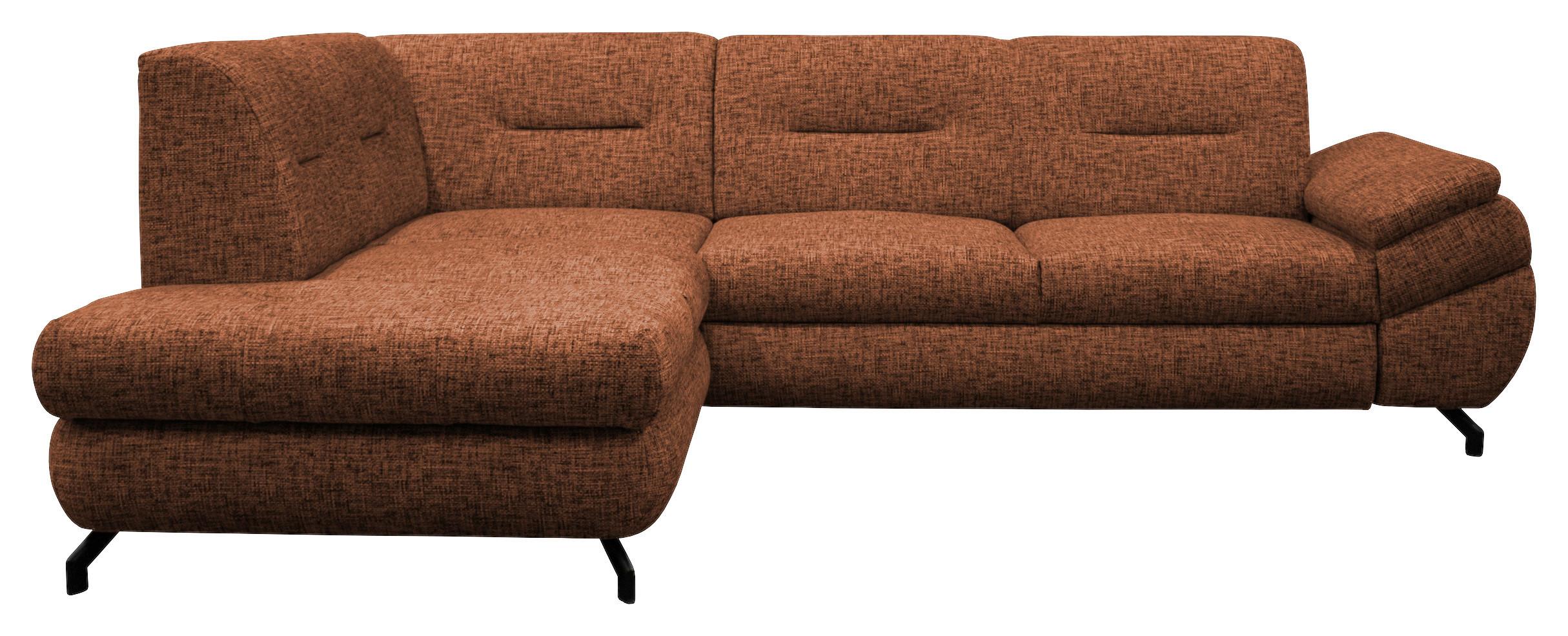 Ecksofa Imo Rostfarben 201x274 cm - Rostfarben/Schwarz, Design, Textil (201/274cm) - MID.YOU