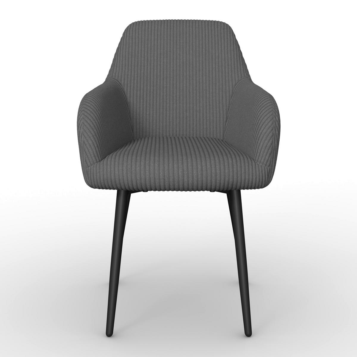 ŽIDLE S PODRUČKAMI ALANI ŠEDÁ - šedá/černá, Moderní, kov/textil (60/58/86cm) - Bessagi Home