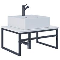 Waschtischkombi 2--Teilig. Waschplatz "bitila 60" - Schwarz/Weiß, MODERN, Keramik/Holzwerkstoff (60cm) - MID.YOU