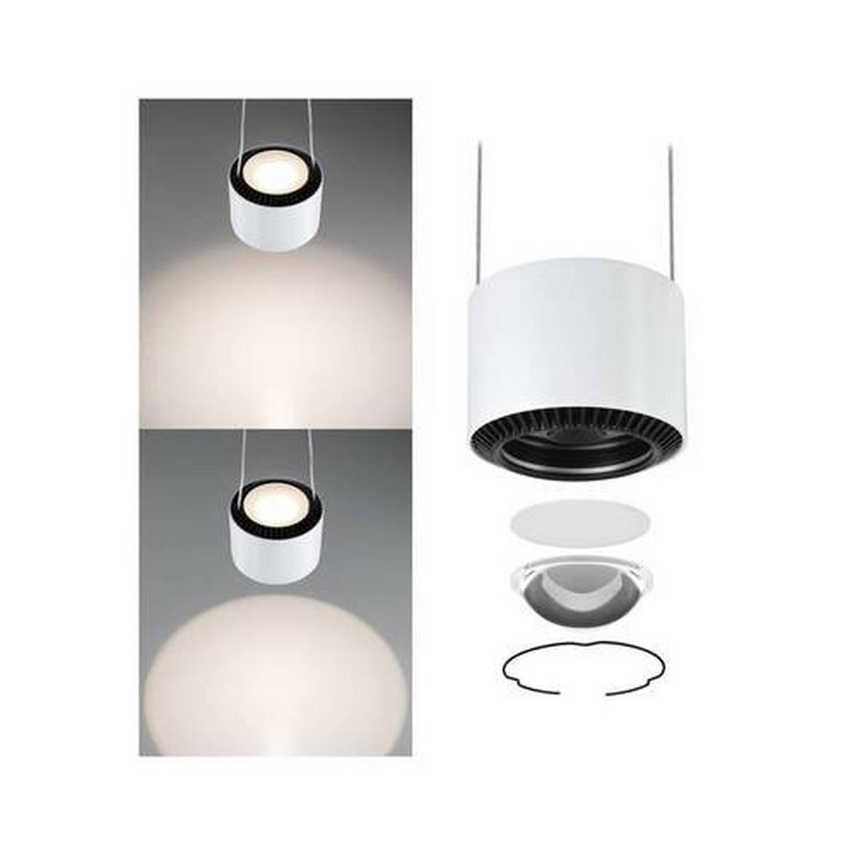 Schienensystem Urail Hängeleuchte 94971, Dimmbar - Weiß, Basics, Metall (9,8/8,5cm) - Paulmann