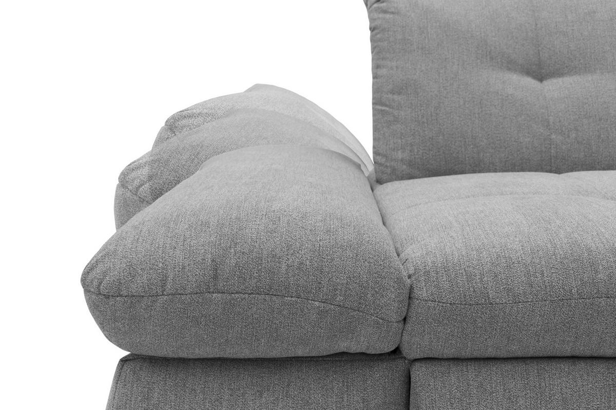 Ecksofa Mit Schlaffunktion Moric Grau Mikrofaser - Chromfarben/Grau, KONVENTIONELL, Textil (300/172cm) - MID.YOU