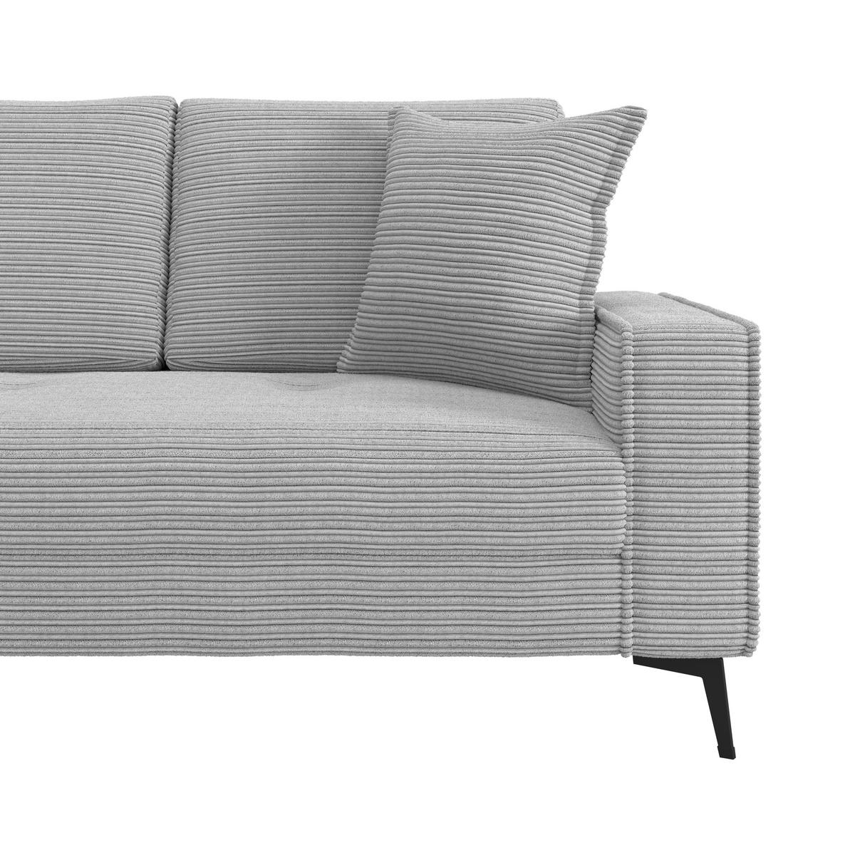 Ecksofa Zero Hellgrau 173x286 cm - Hellgrau/Schwarz, Trend, Textil (173/286cm)