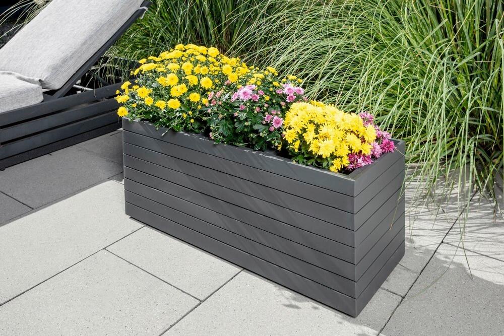 Blumenkasten H: 35 cm, Anthrazit - Anthrazit, Basics, Holz (84/30/35cm) - Prestige Home