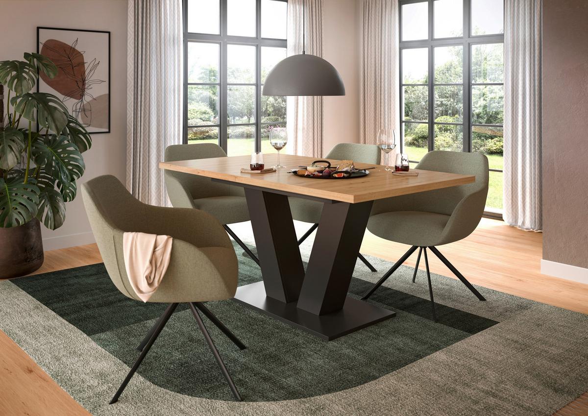 Ausziehtisch Marlon 150 Az 150-190x90x75 cm Artisan Grau - Trend, Holzwerkstoff (150-190/90/75cm) - MID.YOU