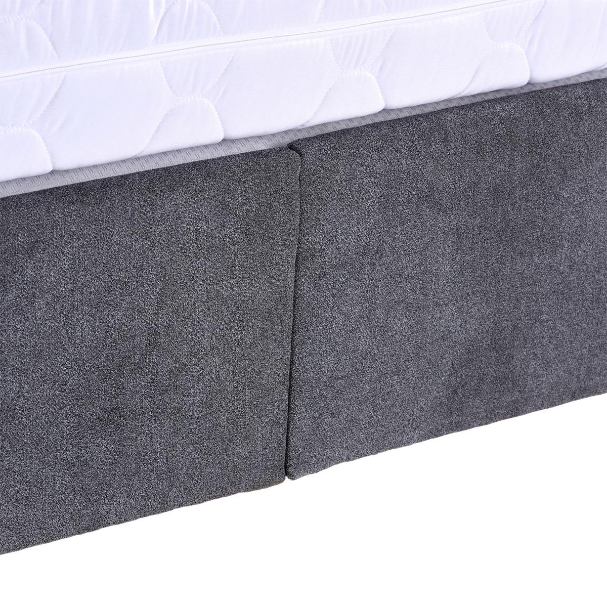 Polsterbett Mit Lattenrost 160x200 Cm Bellagio Anthrazit - Anthrazit/Buchefarben, KONVENTIONELL, Holz/Textil (160/200cm)