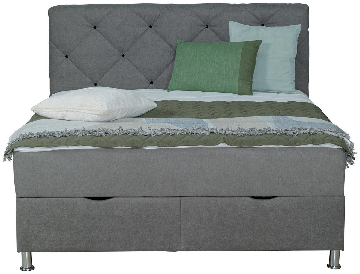 Box-ágy Black Diamond - szürke, Design, textil (180/200cm) - Modern Living