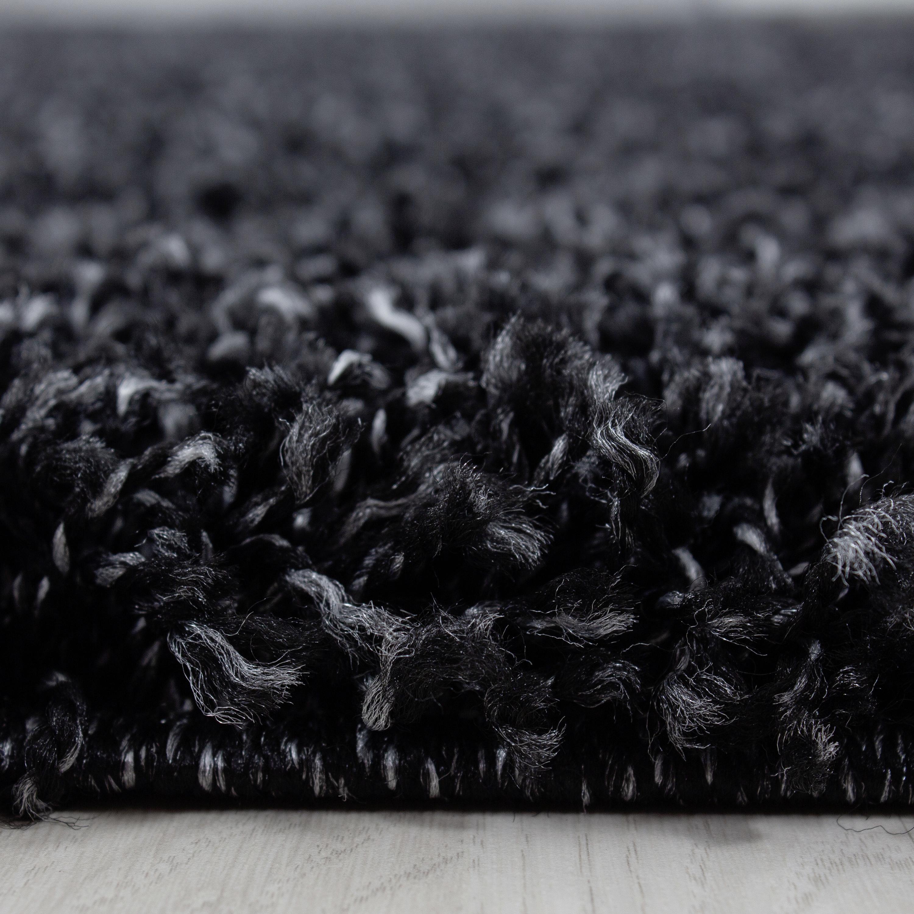 Hochflor Teppich Anthrazit Life Rund Ø 160 cm - Anthrazit, KONVENTIONELL, Textil (160cm)