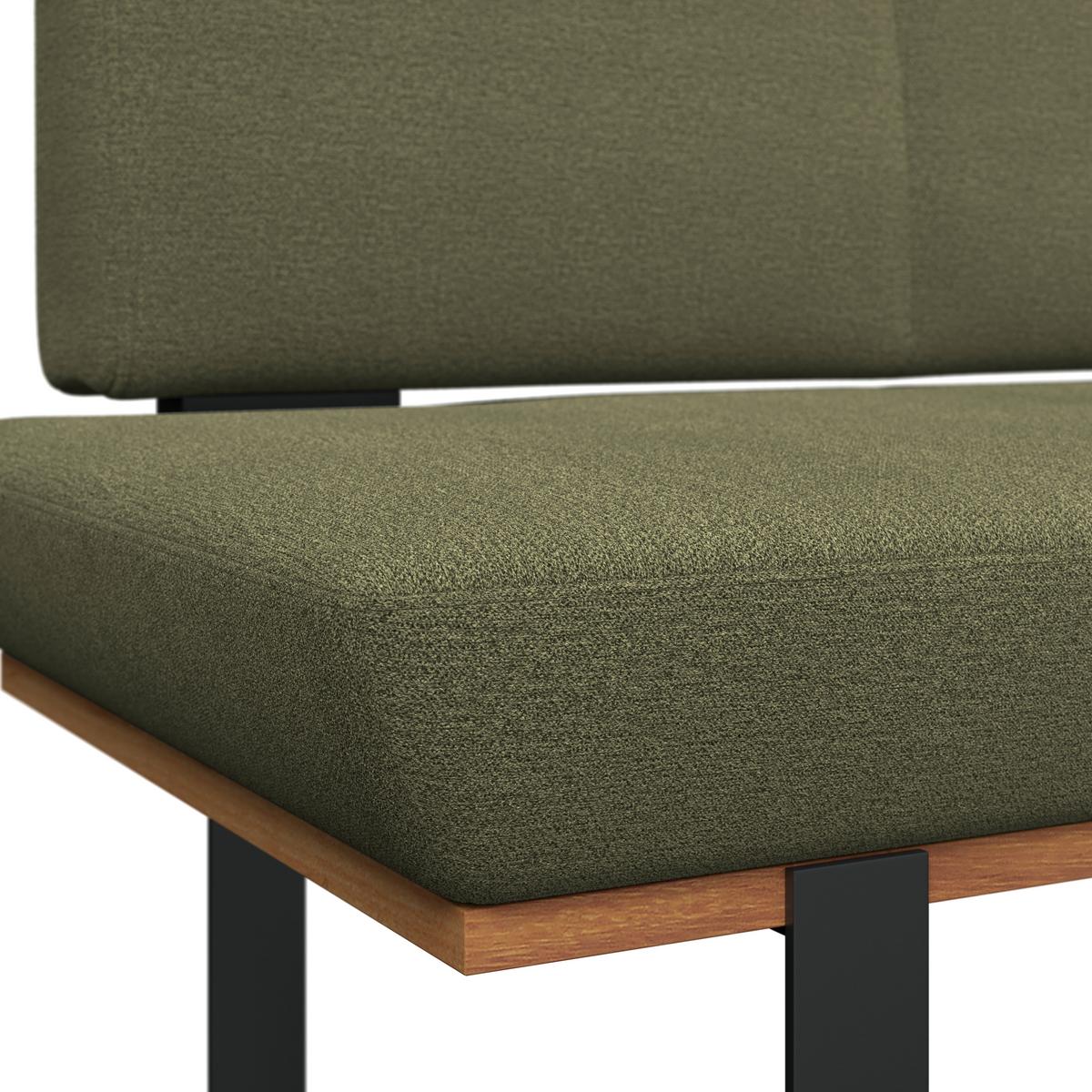 Eckbank Tristan Webstoff grün, S:225x175cm - Schwarz/Grün, MODERN, Holz/Textil (225/175cm) - James Wood