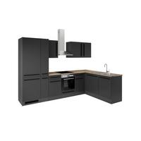 Eckküche Jazz 8 310 Schwarz S: 310x175 cm - Eichefarben/Schwarz, LIFESTYLE, Holzwerkstoff (310/175/60cm) - P & B