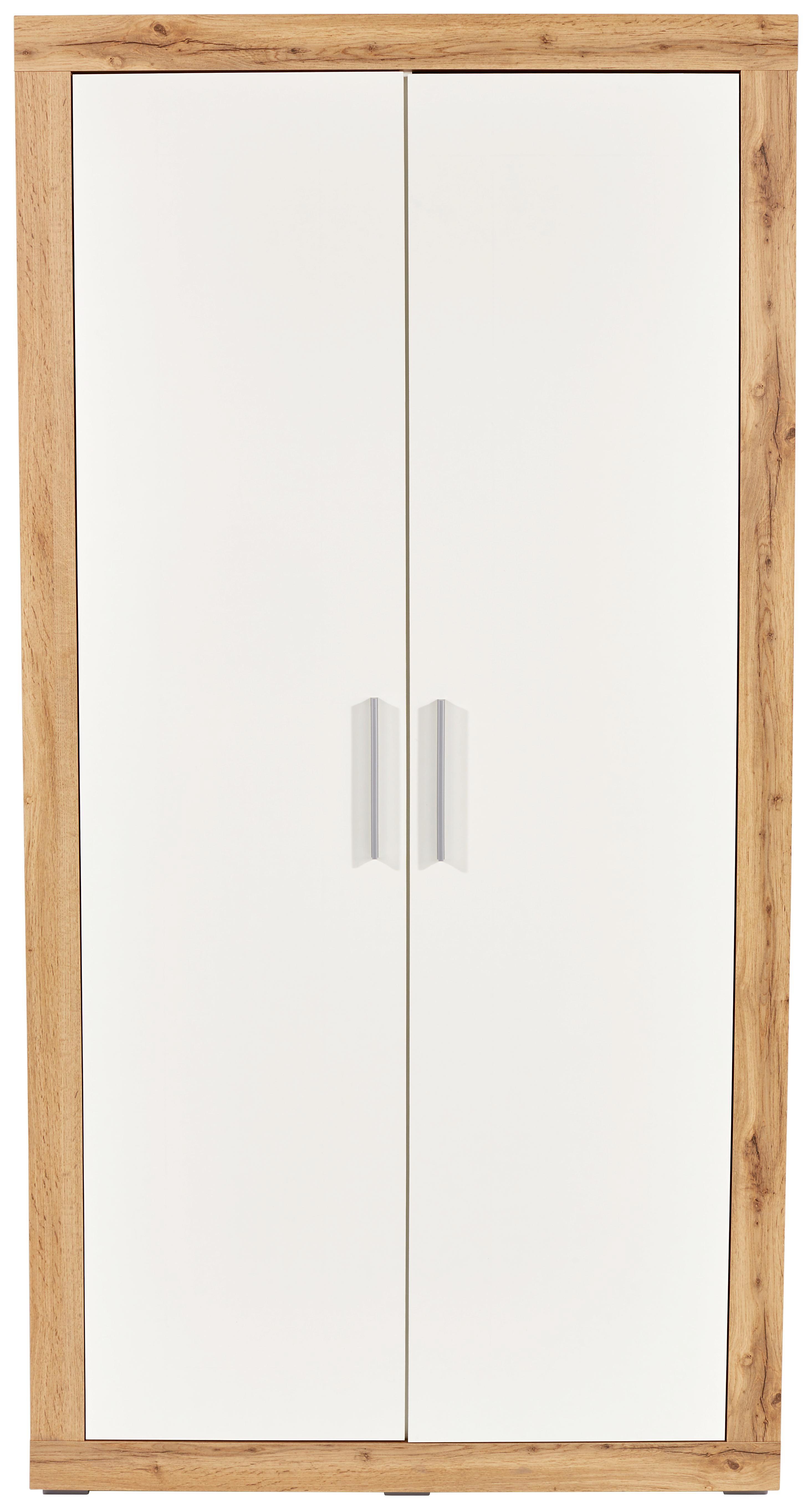 Kleiderschrank Frame B:98cm Wotan Eiche Dekor/ Weiß - Eichefarben/Weiß, KONVENTIONELL, Holzwerkstoff (98/200/52,5cm)
