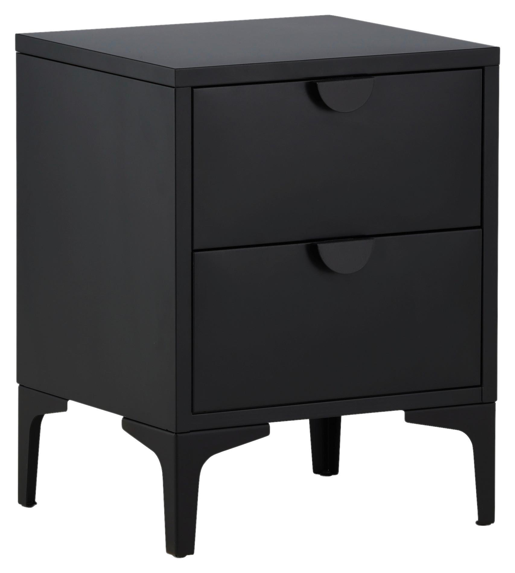 Nachttisch Piring - Schwarz, Design, Metall (45/59/40cm) - Livetastic