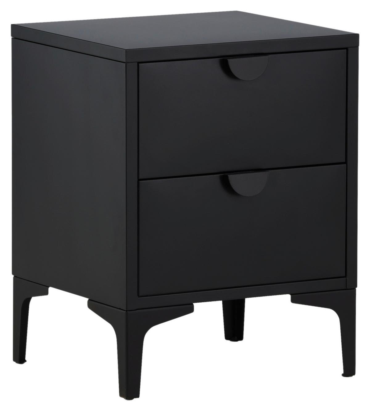 Nachttisch Piring - Schwarz, Design, Metall (45/59/40cm) - Livetastic