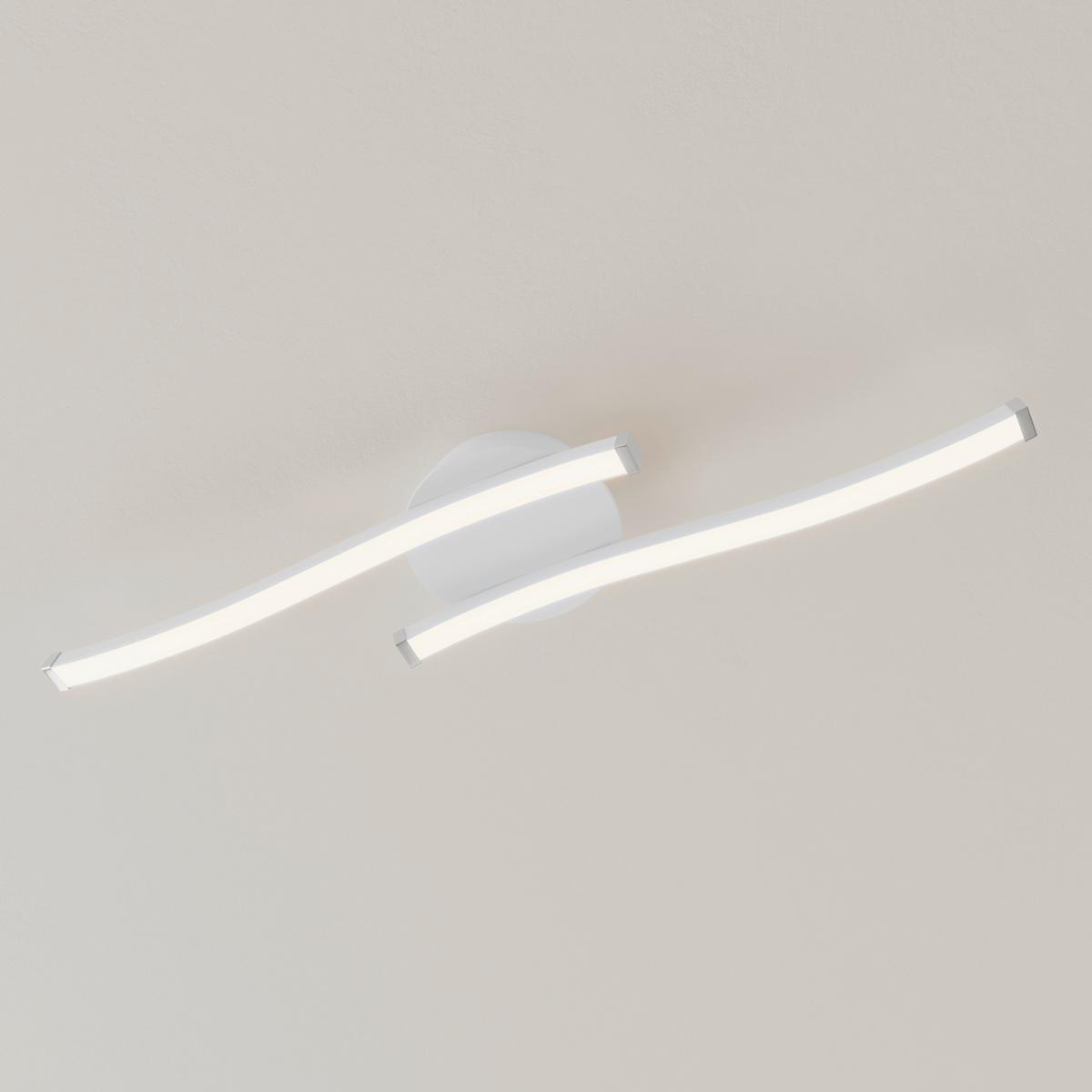 LED-Deckenleuchte Charlie - Chromfarben/Weiß, Basics, Kunststoff/Metall (12cm) - Luca Bessoni