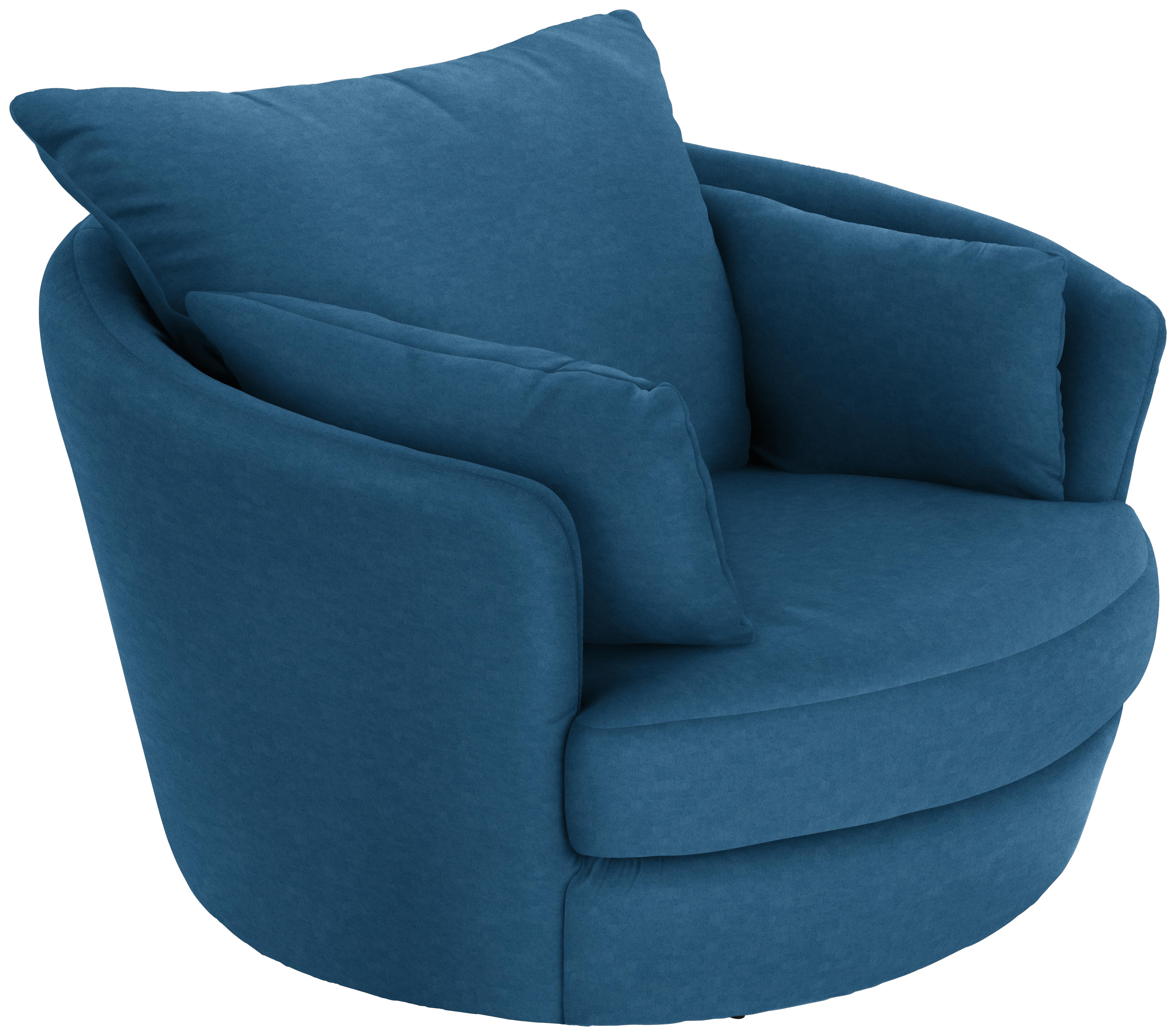 Sessel Ancona B: 124 cm Blau - Blau, MODERN, Textil (124/88/112cm) - Luca Bessoni