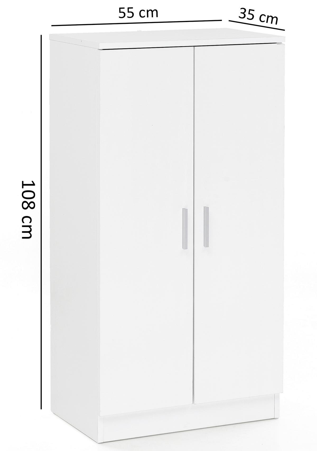 Skříňka na boty wl5.269 bílá - bílá/barvy stříbra, Konvenční, kov/kompozitní dřevo (55/108/35cm) - MID.YOU