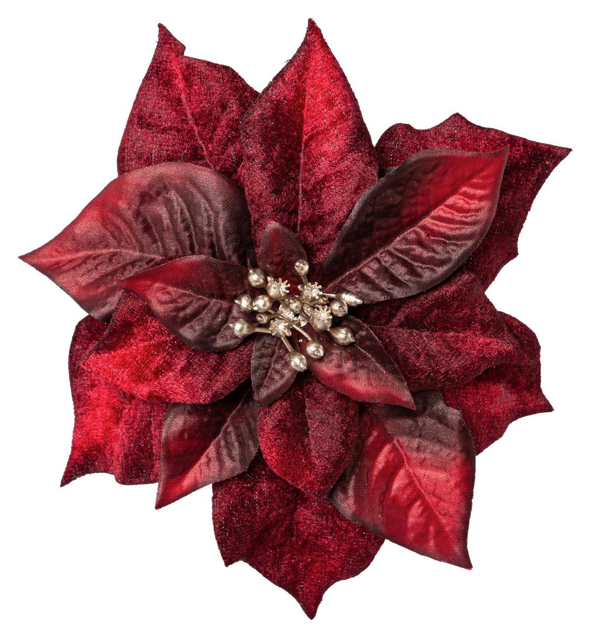 Dekoclip Blume Ø 17 Cm Bordeaux - Bordeaux, Basics, Textil (17cm)