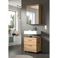 Badezimmer Scout Eiche Artisan Dekor B: 60cm - Schwarz/Eiche Artisan, Trend, Glas/Holzwerkstoff (60cm) - MID.YOU