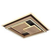 LED-Deckenleuchte 67325-32 - Dunkelbraun/Opal, Design, Holzwerkstoff/Kunststoff (41/41/7,6cm) - Globo