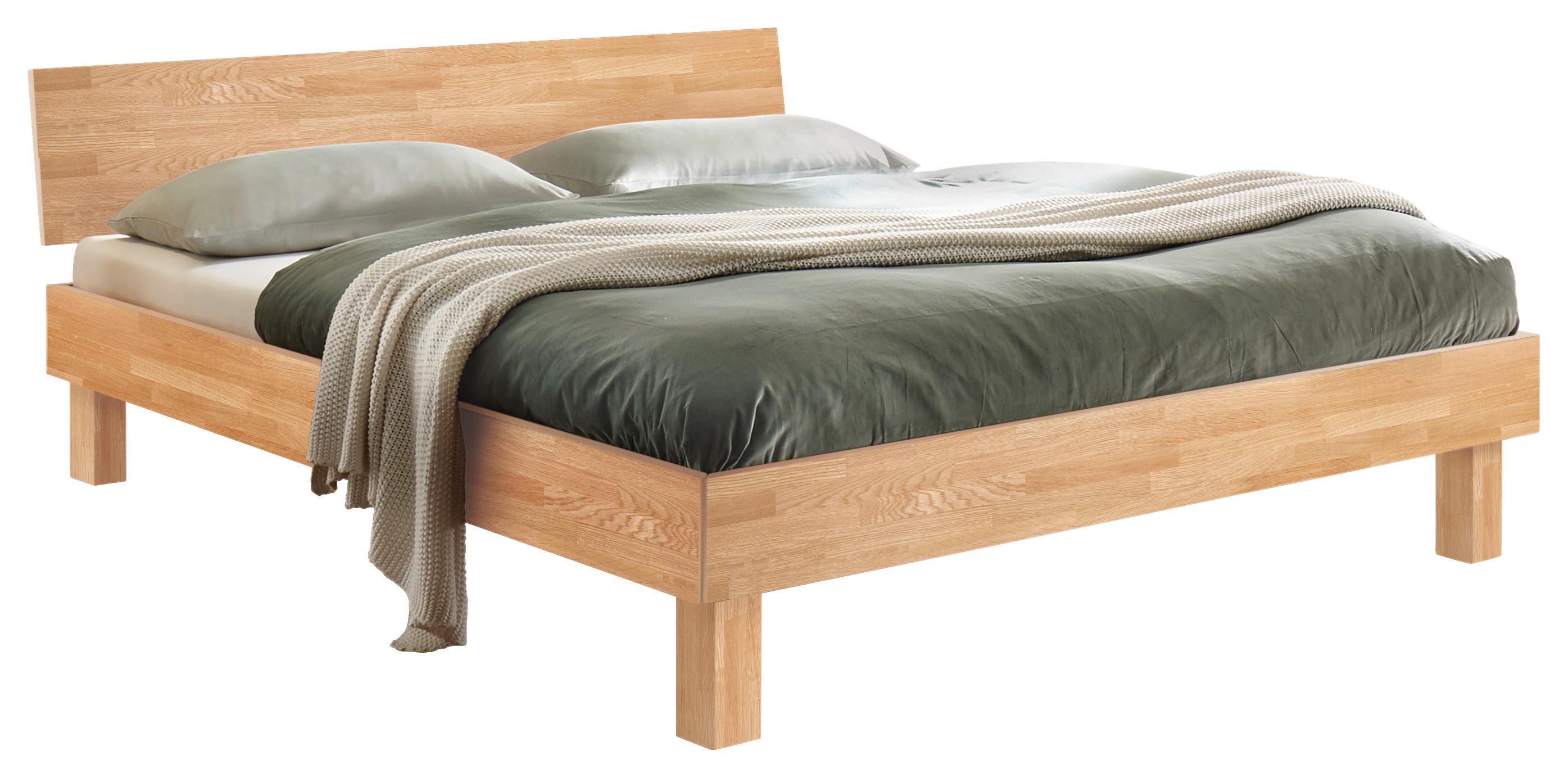 Bett Forti, Eiche Bianco 160x200 cm - Eiche Bianco/Eichefarben, Natur, Holz (160/200cm) - Hasena