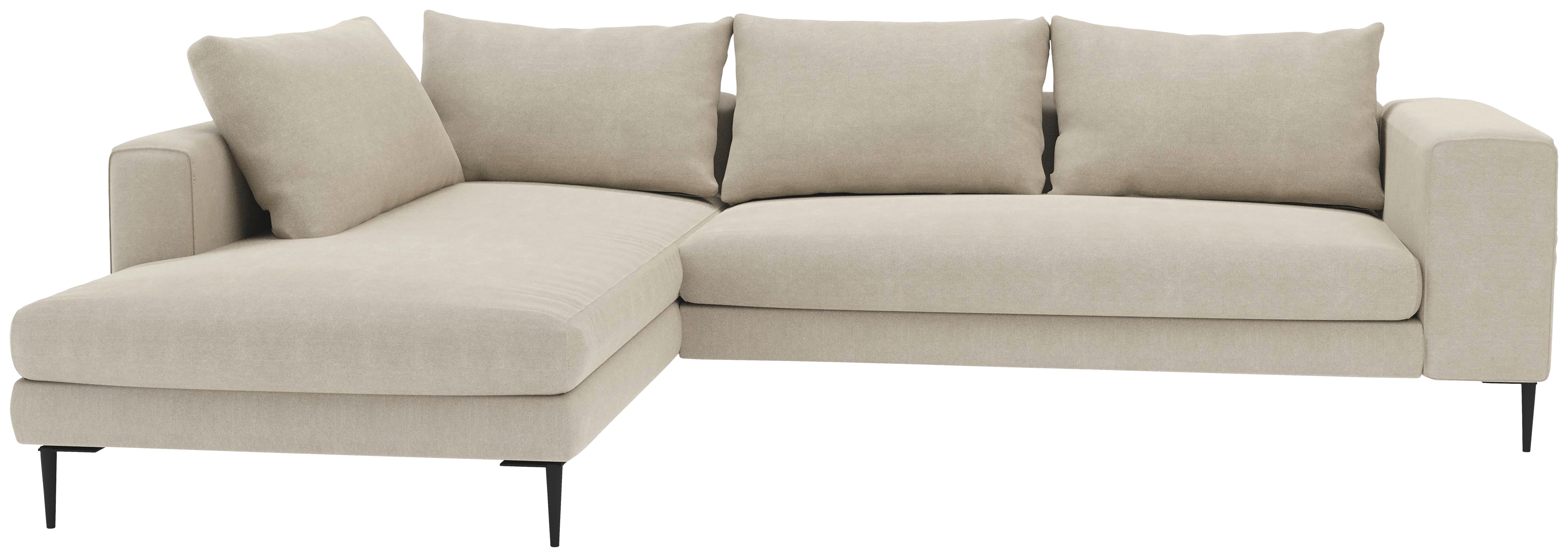 Ecksofa Aurora Ii - Beige/Schwarz, MODERN, Textil (210/295cm) - Trendmanufaktur