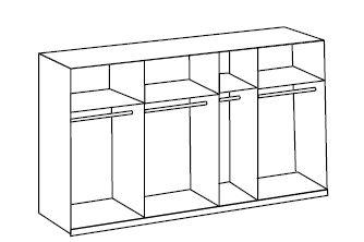 Schwebetürenschrank Mit Spiegel 350cm Level 36a, Graphit/eiche - Eichefarben/Graphitfarben, Basics, Glas/Holzwerkstoff (350/216/65cm) - MID.YOU