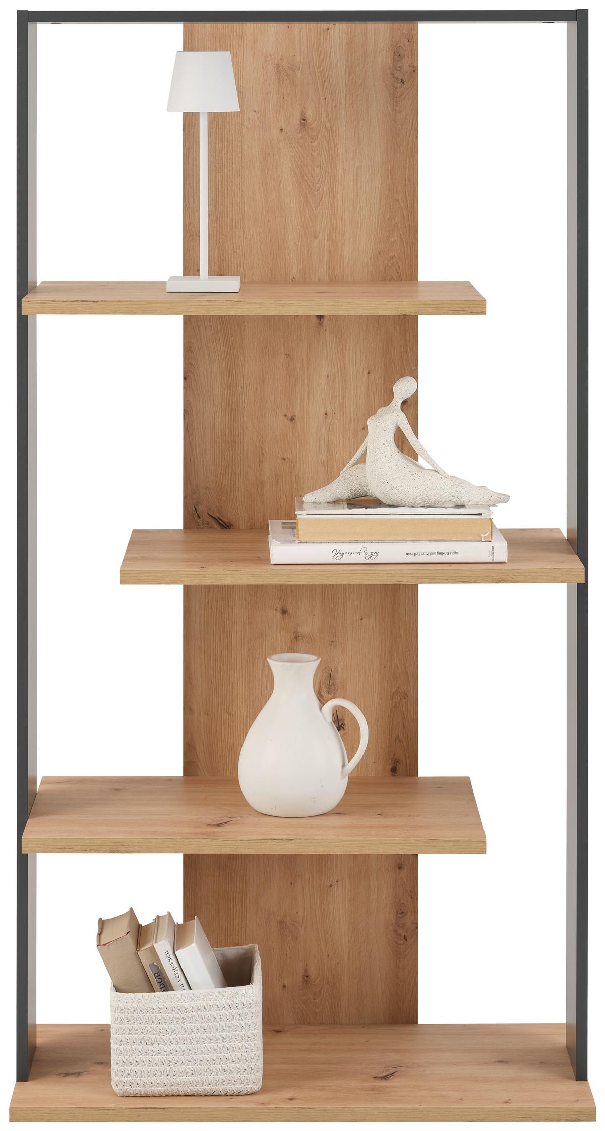 Regal Erik - Anthrazit/Schwarz, MODERN, Holzwerkstoff (80/157,4/35cm)