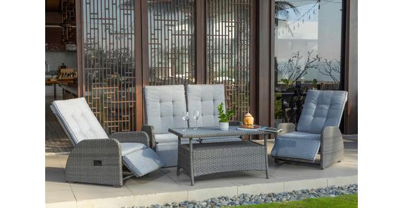 Loungegarnitur 4-Tlg Santander Metall/Polly-Rattan mit Kissen - Grau, MODERN, Kunststoff/Textil (120/60/60cm) - Beldano