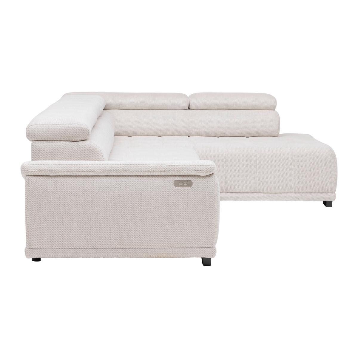 Rohová sedačka GRINALDI, pravá, sivobiela - čierna/sivobiela, Modern, textil/plast (283/206cm) - Premium Living