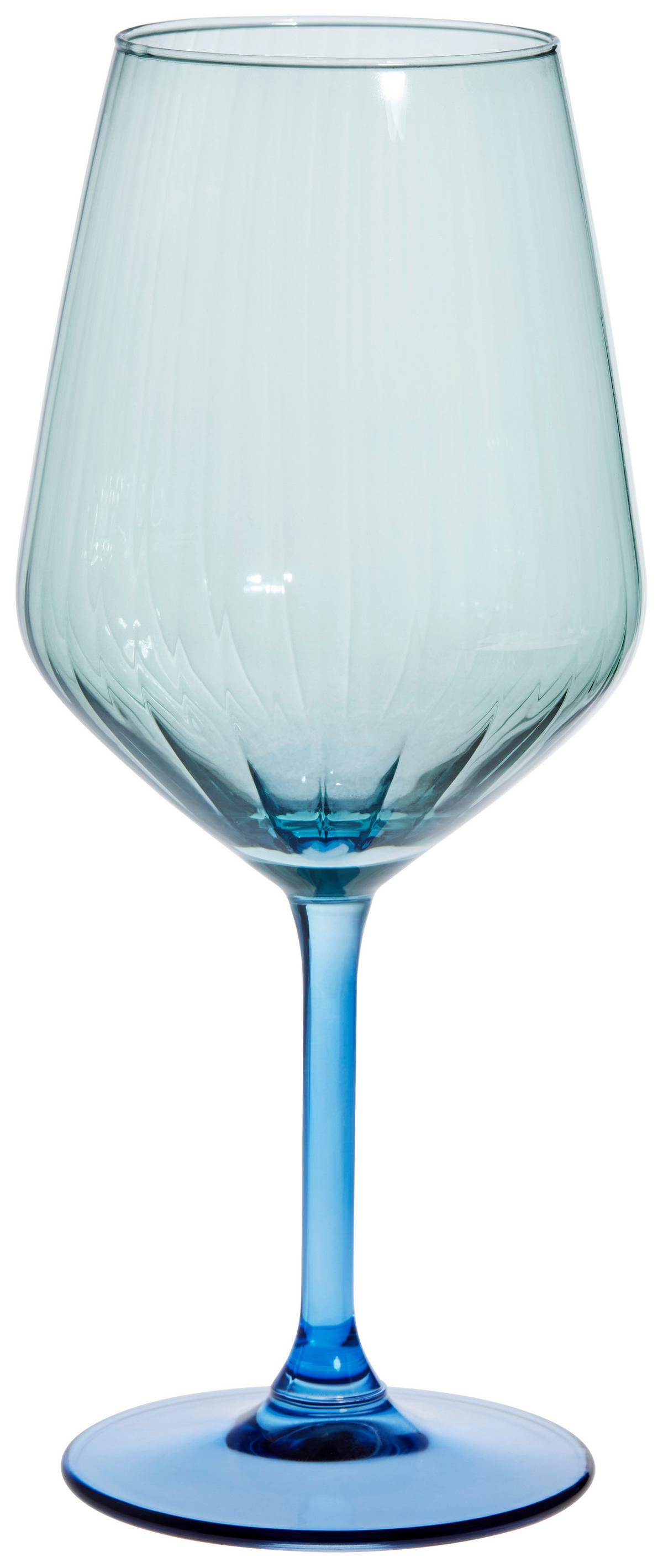 Weinglas Tessa 4er-Set ca. 520 ml, Blau/Mintgrün - Blau/Mintgrün, Basics, Glas (520ml) - Luca Bessoni