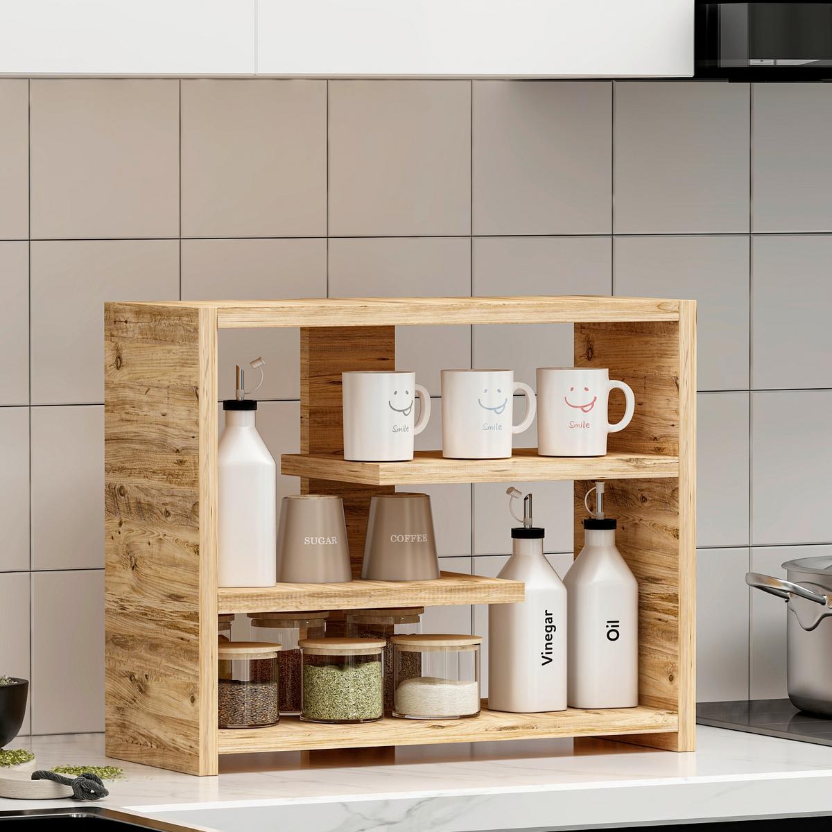 Wandregal Gupse Kieferfarben B: 49 Cm - Kieferfarben, Design, Holzwerkstoff (49/40/21cm) - Livetastic