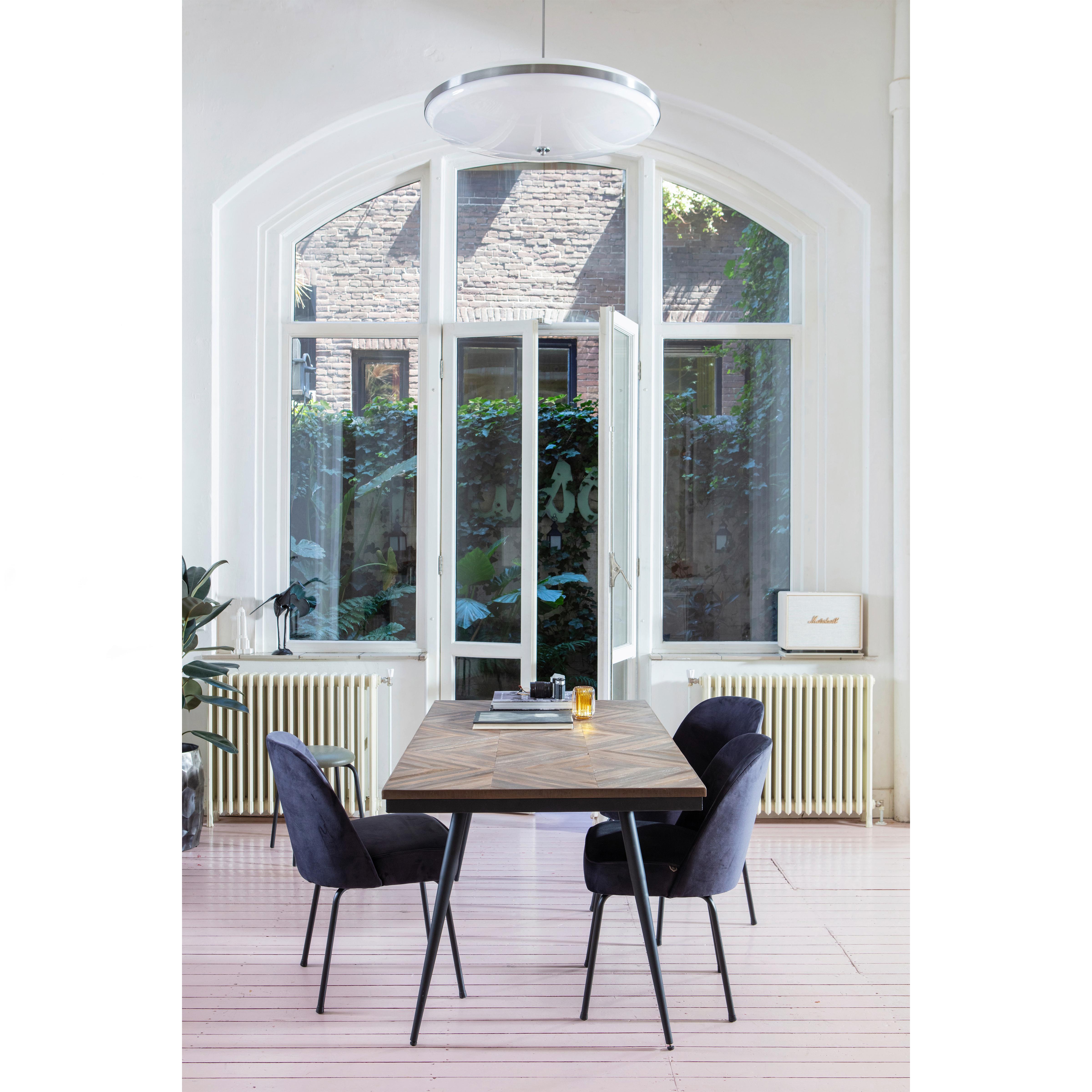 Esstisch Rhombic Teakfarben L: 180 cm - Schwarz/Teakfarben, Design, Holz/Metall (180/90/76cm) - Livetastic