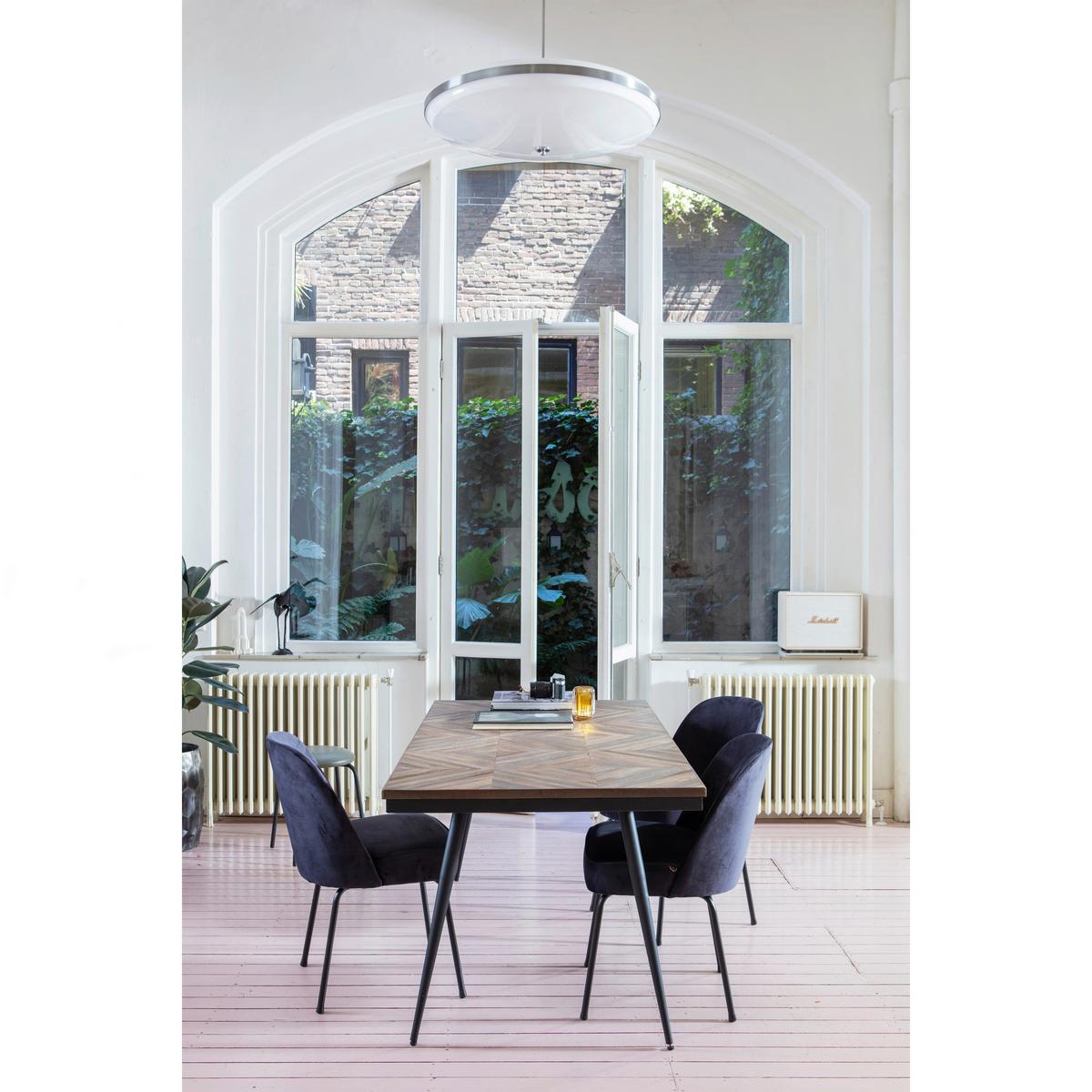 Esstisch Rhombic Teakfarben L: 180 cm - Schwarz/Teakfarben, Design, Holz/Metall (180/90/76cm) - Livetastic