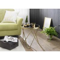 Odkladací stolík DANA zlatý, okrúhly - čierna/zlatá, Design, kov/sklo (42cm) - MID.YOU