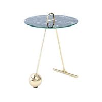 Beistelltisch Pendulum, Schwarz/goldfarben - Goldfarben/Schwarz, Basics, Glas/Metall (46/60cm) - Kayoom