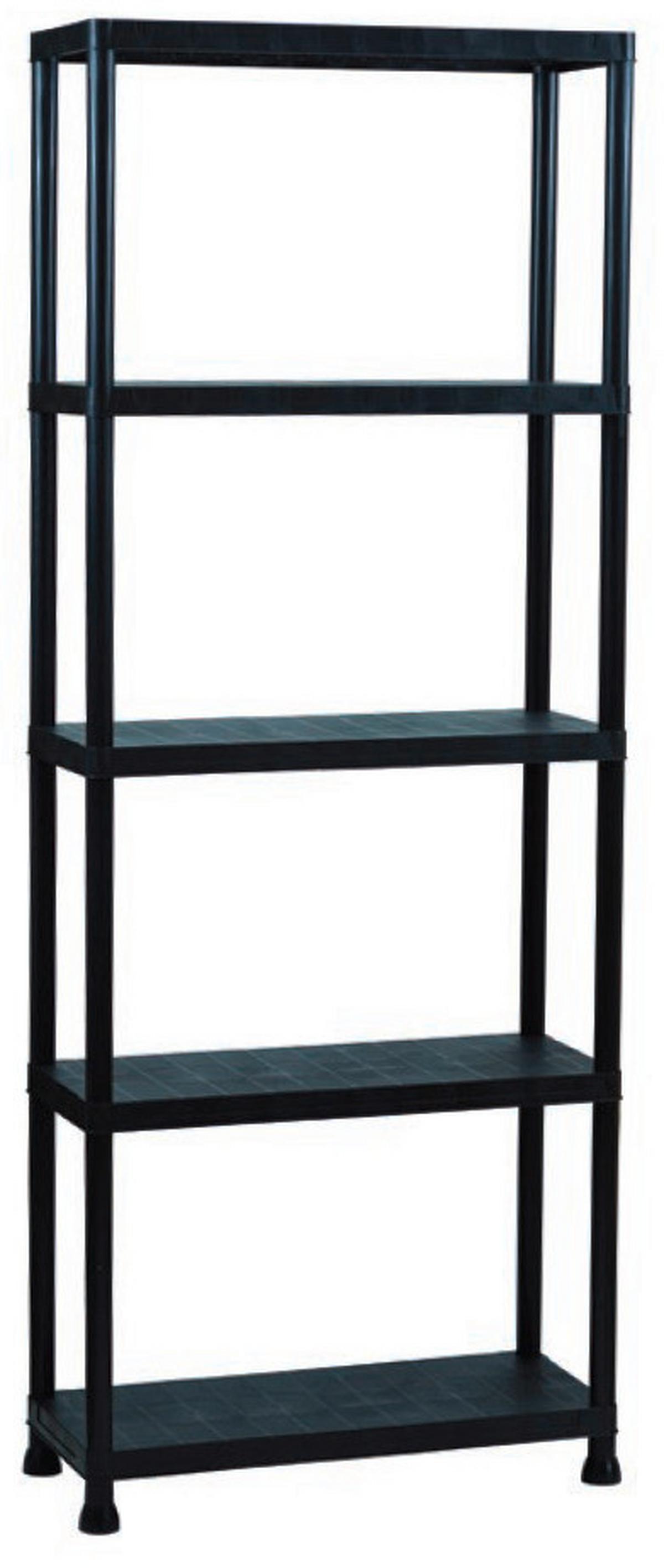 Schwerlastregal Kunststoff 80x30x181 cm 20 Kg/Boden - Schwarz, Basics, Kunststoff (80/30/181cm)