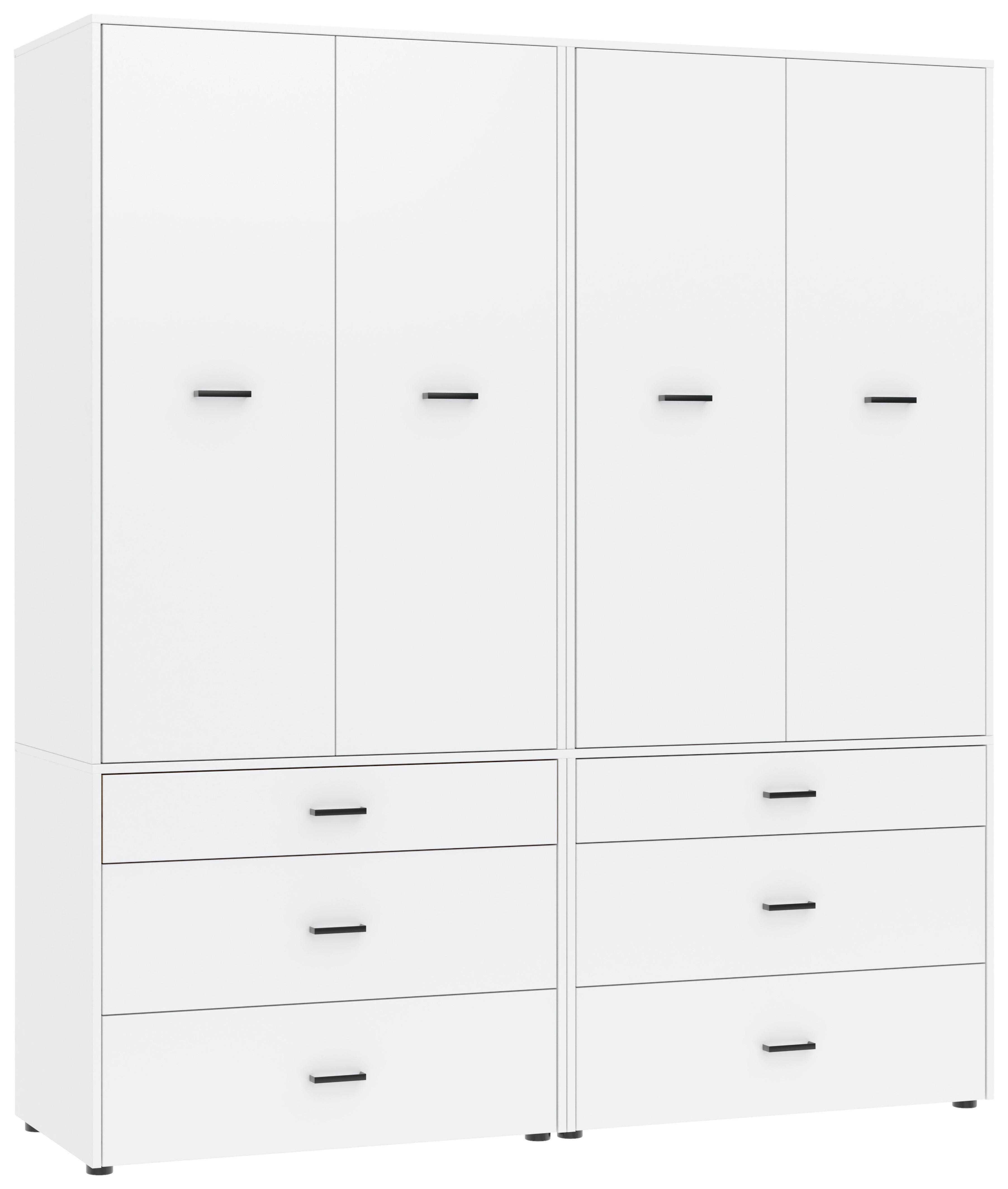 Kleiderschrank Kivo Weiß, B: 180 Cm - Weiß, Basics, Holzwerkstoff (180/199,6/52,1cm)