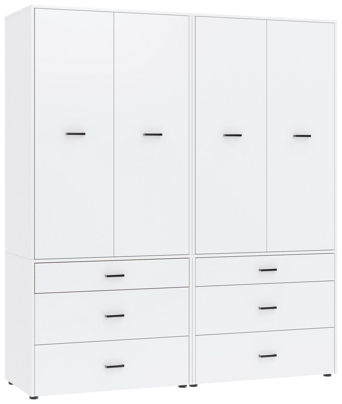 Kleiderschrank Kivo Weiß, B: 180 Cm - Weiß, Basics, Holzwerkstoff (180/199,6/52,1cm)