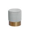 Hocker Nano Samt Weiß/ Mintgrün H: 42 cm - Goldfarben/Weiß, Basics, Holz/Holzwerkstoff (35/42cm) - Kayoom