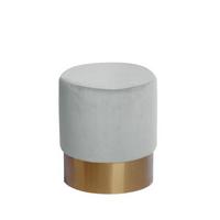 Hocker Nano Samt Weiß/ Mintgrün H: 42 cm - Goldfarben/Weiß, Basics, Holz/Holzwerkstoff (35/42cm) - Kayoom