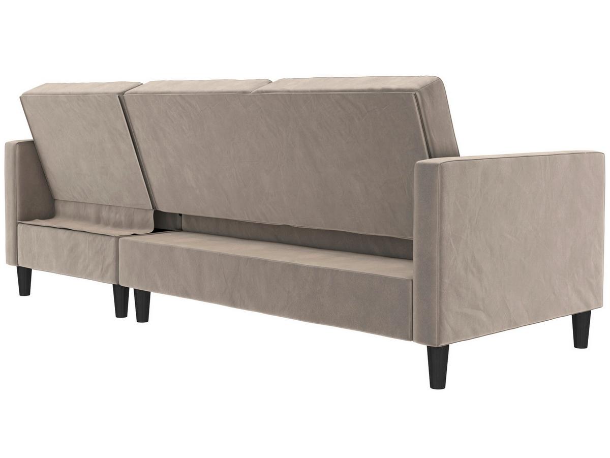 Ecksofa Palermo Taupe, mit Stauraum - Taupe/Schwarz, Basics, Textil (213/154cm) - Livetastic