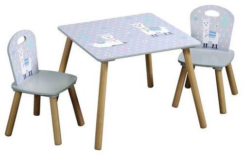 Kindertisch mit zwei Stühlen in Grau online kaufen