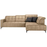 Rohová sedačka PANAMA, pravá, béžová - čierna/béžová, Konventionell, kov/textil (304/89-102/216cm) - Premium Living