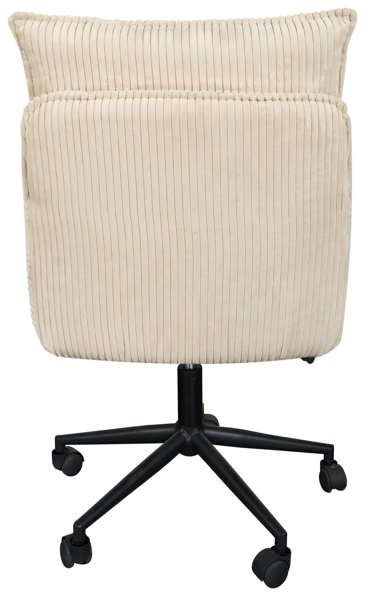 Drehstuhl Valencia Beige B: 58,5 cm - Beige/Schwarz, MODERN, Textil/Metall (58,5/88/95/63cm) - Livetastic