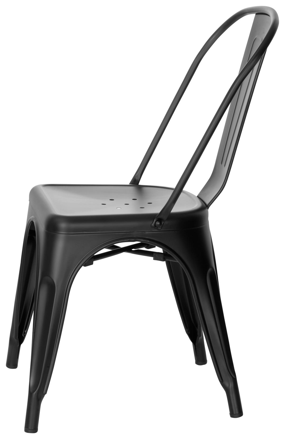 Stuhl Vantaggio Brush Stapelbar Schwarz Bis 150 Kg - Schwarz, Basics, Metall (44/84/54cm) - MID.YOU