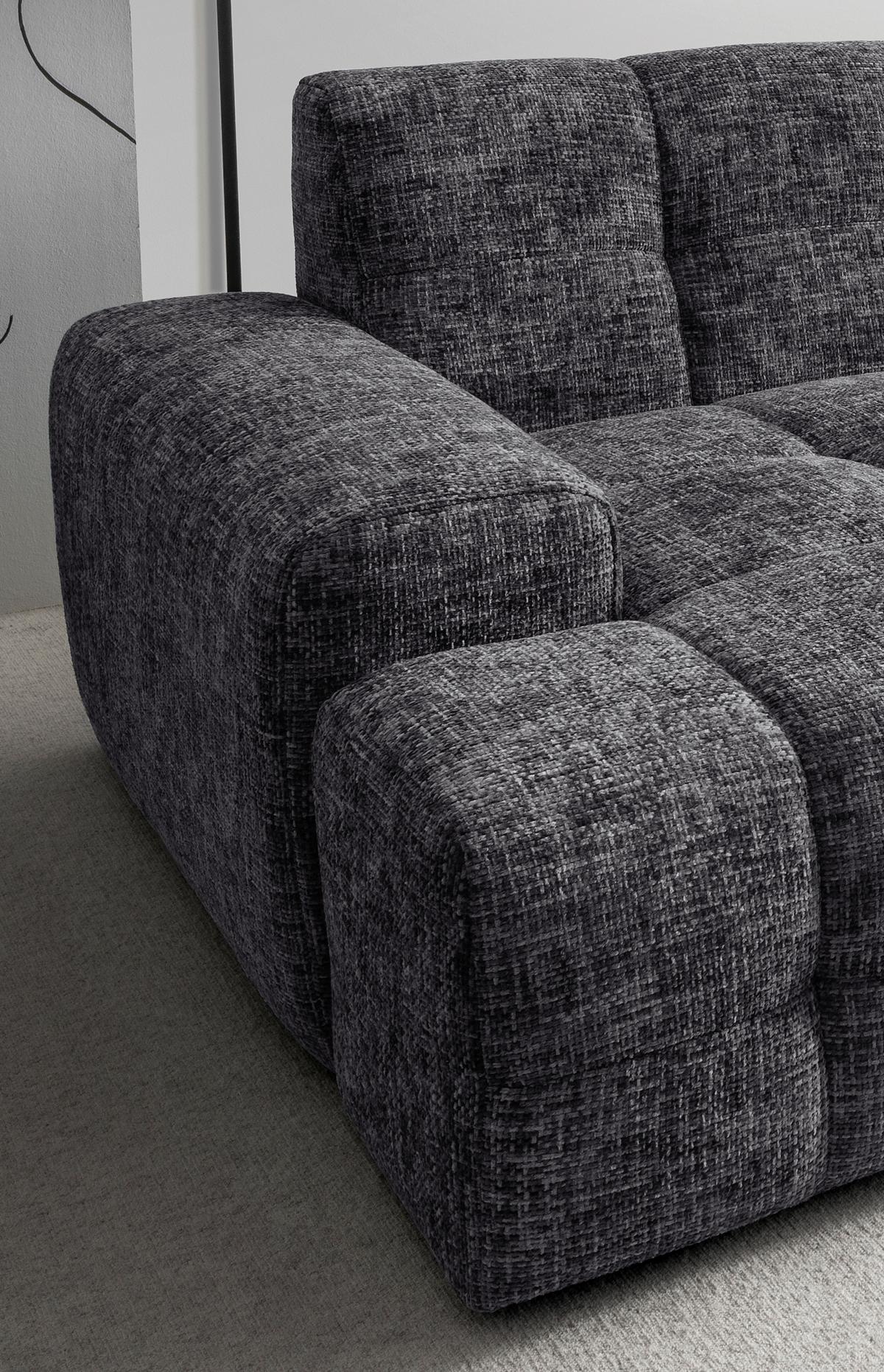 Bigsofa Bosco, Schwarz B: 304 cm - Schwarz, MODERN, Textil (304/87/155cm) - Livetastic