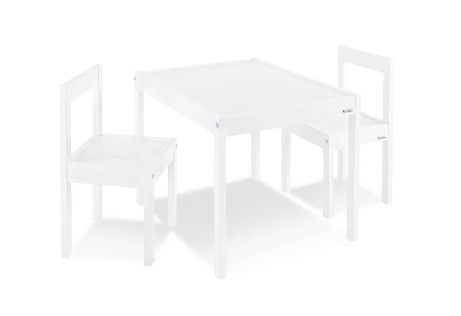 Kindersitzgruppe Holz Weiß, 3-Teilig - Weiß, Basics, Holz (61/48/51cm) - Pinolino